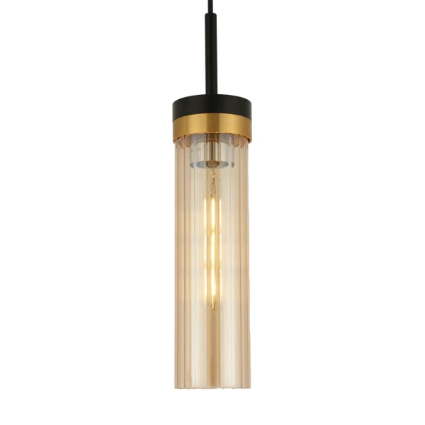 Szklana lampa wisząca Malika 1 PL0140-1 Yaskr złota czarna miodowa