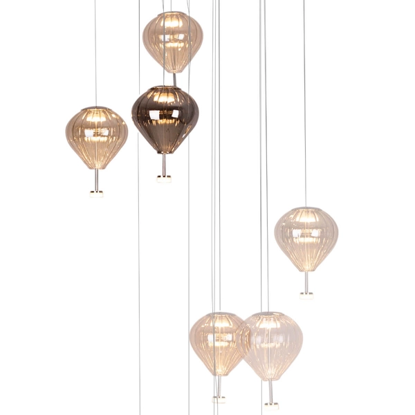 Wisząca lampa kaskada Palloncini P0526D Maxlight LED 66W 3000K chrom