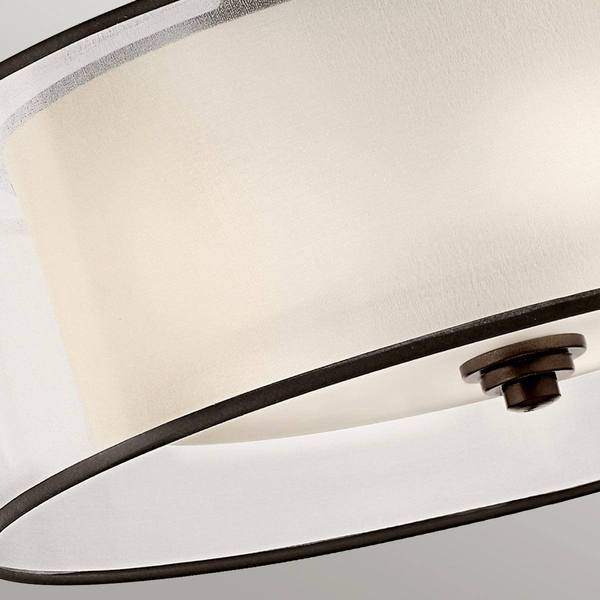 Okrągła lampa sufitowa Lacey KL-LACEY-SFM-MB Kichler brązowy kremowy