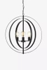 Wisząca lampa industrialna Orbit okrągła na łańcuchu czarna