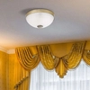 Sufitowa LAMPA plafon ORCHIDEA 8558 Rabalux szklana OPRAWA plafon okrągły w stylu angielskim brąz biały