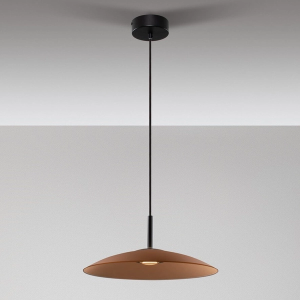 Wisząca lampa do kuchni PECA LE44274 LED 12W 3000K dysk czarna brązowa