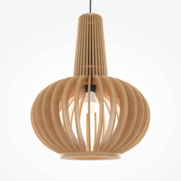 Lampa zawieszana Roots MOD193PL-01W1 japandi do sypialni czarna beżowa