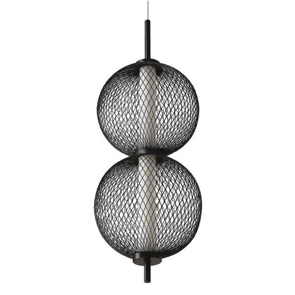 Ażurowa lampa wisząca Puma 32-35356 LED 10W 3000K kulista podwójna czarna