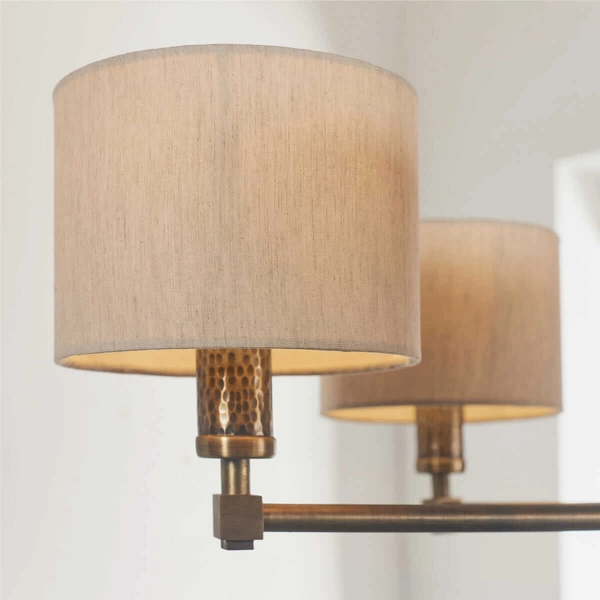 Wielopunktowa lampa wisząca Indara 71345 Endon z abażurkami brąz beżowa