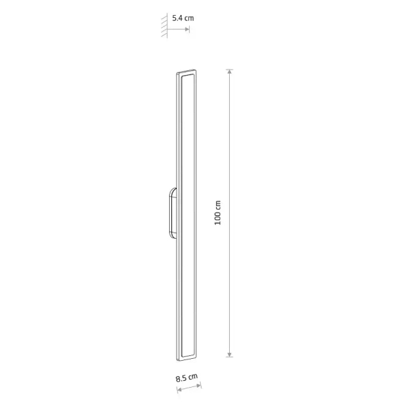 Podłużna ścienna lampa do ogrodu ISLA 11553 LED 22W 3000K IP54 czarna