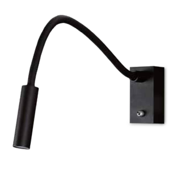 Regulowany kinkiet ścienny Rider W0046 Maxlight LED 3W 3000K do czytania czarny