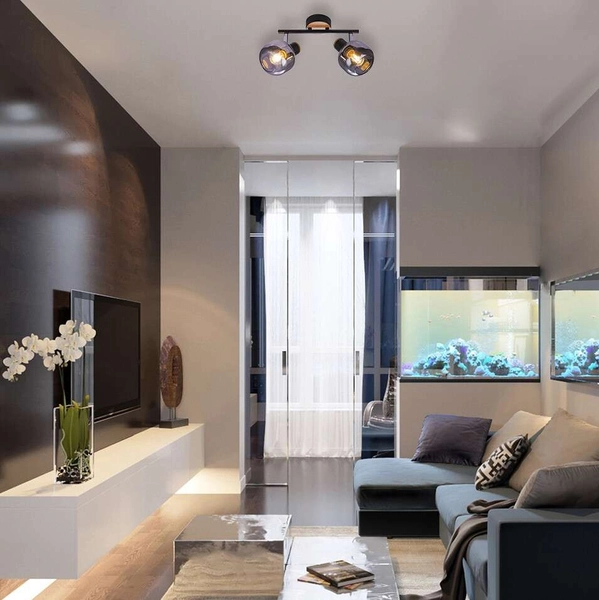 Sufitowa LAMPA loftowa SALAZAR 5398 Rabalux regulowana OPRAWA plafon szklany industrialny czarny drewniany