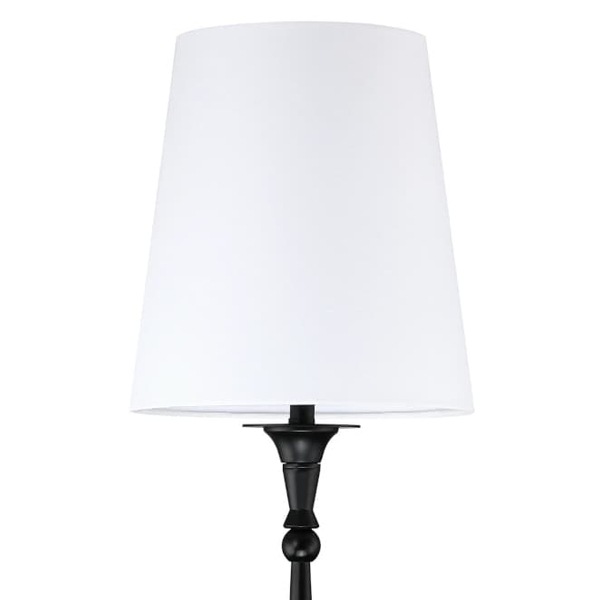 Lampka stołowa do salonu Austin T01241BK-WH Cosmolight metal tkanina czarna biała