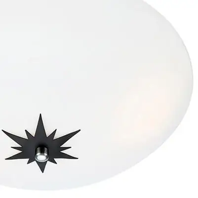 Natynkowa lampa kuchenna Rose okrągły plafon biały czarny