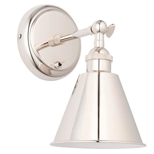 Regulowany kinkiet ścienny z włącznikiem Hal 98716 retro srebrny