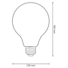 Retro żarówka Vintage Amber 304544 Polux G125 LED E27 bańka 4W 320lm 230V biała ciepła