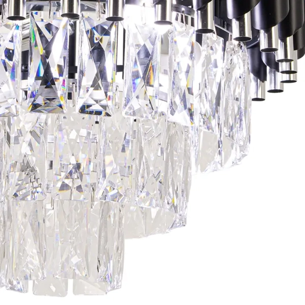Kryształowa sufitowa lampa Toledo 6260/4B 8C BL do salonu czarny chrom