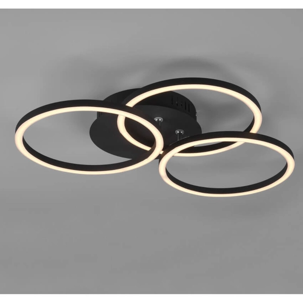 Potrójna lampa sufitowa CIRCLE R62823132 LED 27W 2700-6500K z pilotem czarna