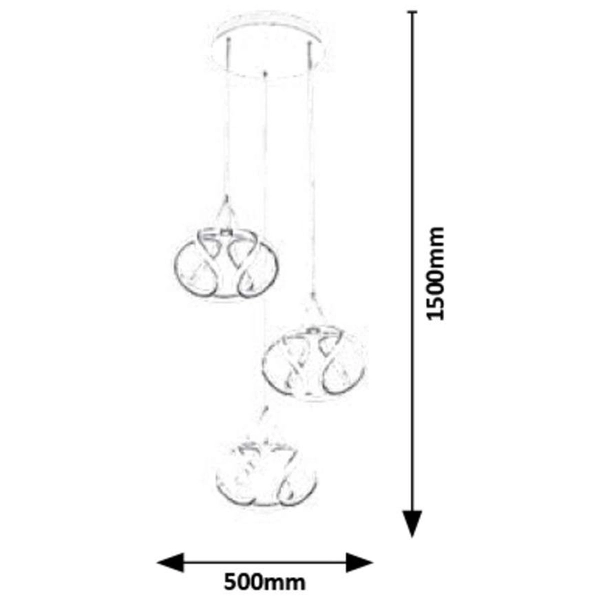 LAMPA wisząca PALMIRA 5771 Rabalux metalowa OPRAWA spirala LED 50W 3000K dekoracyjny ZWIS kaskada chrom