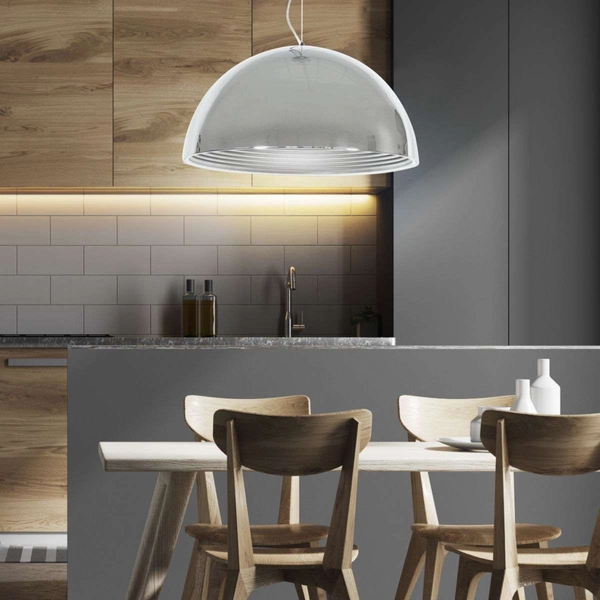 Industrialna lampa wisząca DORADA 31-26378 okrągła kopuła chrom