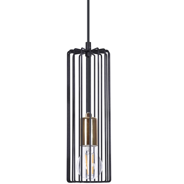 Lampa wisząca Gabia K-4937 na okrągłej podsufitce czarna złota