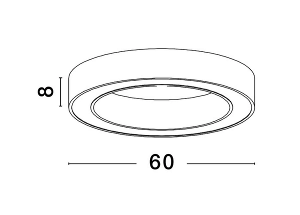 Okrągły plafon pokojowy Claro pierścień LED 50W czarny
