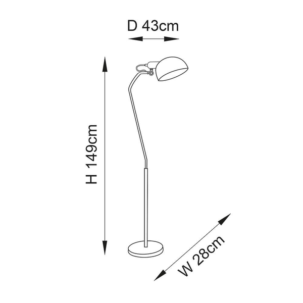 Loftowa lampa podłogowa Largo 95477 Endon metalowy czarny mosiądz