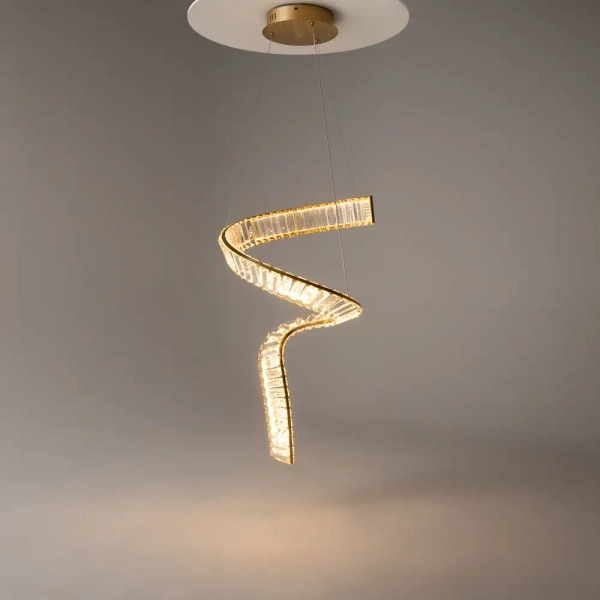 Wisząca lampa spiralna Krone P097PL-L48BS3K LED 48W 3000K mosiądz