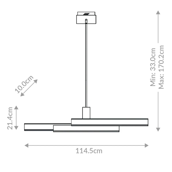 Lampa wisząca Cameno QN-CAMENO-LP-BK LED 74W 3000K belka czarny