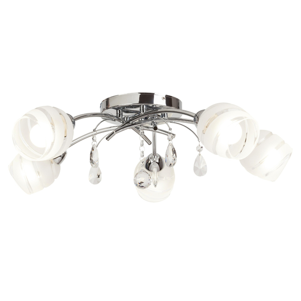 Lampa sufitowa z kryształkami Melissa 2622 Rabalux molekuły białe chrom