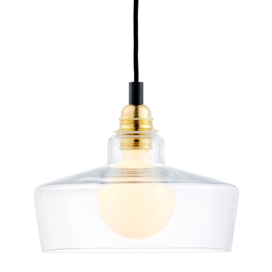 Wisząca LAMPA skandynawska LONGIS 10873105 Kaspa loftowa OPRAWA szklany ZWIS okrągły złoty przezroczysty czarny