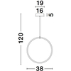 Wisząca LAMPA ring COLON LE41608 Luces Exclusivas metalowa OPRAWA pierścień ZWIS LED 21W 3000K okrągy czarny
