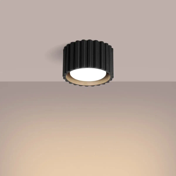 Ryflowana lampa sufitowa AURA SL.1787 tubka metalowa czarna