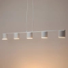 Podłużna zwisająca lampa Mila 5 41351 na belce tuby do salonu biały
