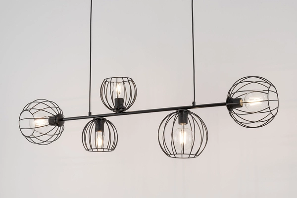 Industrialny zwis Madam 32372 molekuły metalowe nad stół czarne