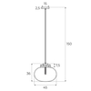 Wisząca lampa Moonstone P0516 Maxlight szklana bursztynowa czarna