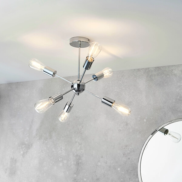 Futurystyczny żyrandol Rubens 79469 Endon sticks do sypialni chrom