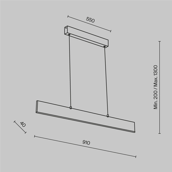 Podłużna lampa wisząca LED 23W 3000K listwa belka złota STEP OUTLET