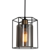Industrialna LAMPA wisząca KALULA PND-78901-1-BK+SG Italux metalowy ZWIS druciany do przedpokoju czarny