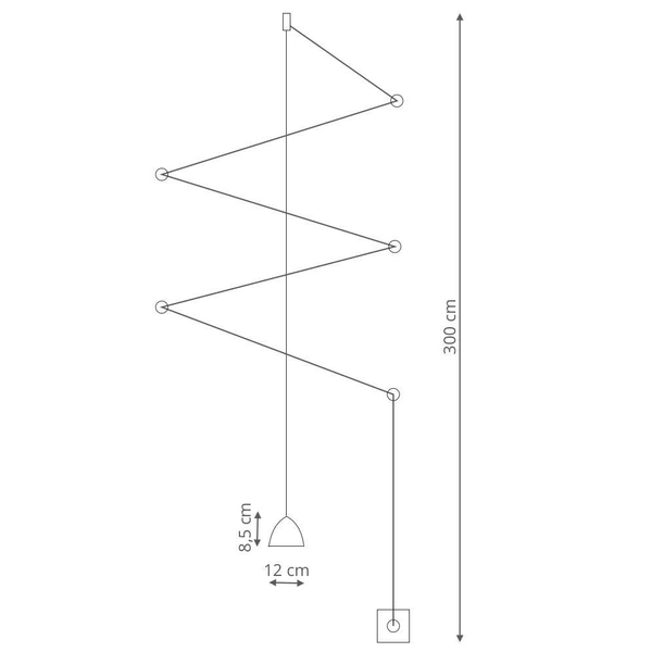 LAMPA wisząca ZIG - ZAG LP-1243/1P BK Light Prestige metalowa OPRAWA zwis LED 7W 3000K czarny