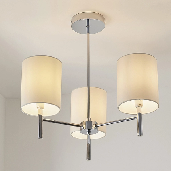 Potrójna lampa sufitowa BRIO-3CH Endon okrągłe klosze białe chrom