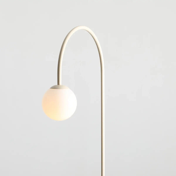 Skandynawska lampa podłogowa UNA 1116A9 łukowa kremowa