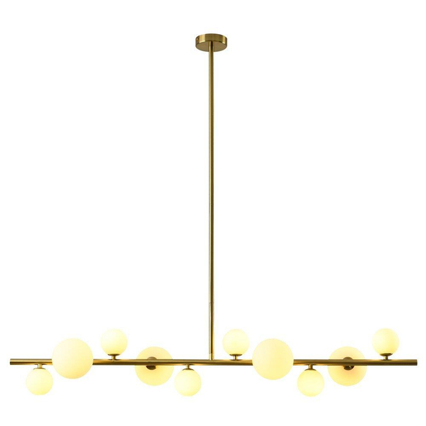 Wisząca lampa molekuły Milky drop SMP0097-10 Step na listwie kule złota