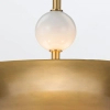 Wisząca lampa do salonu Saucer QN-SAUCER-4P-L-AB-OPAL kula mosiądz
