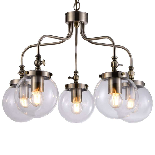 Wisząca lampa BALLET 35-70876 industrialna kule na łańcuchu przezroczysty