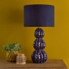 Ceramiczna stołowa lampa Lorelai LOR4223 z abażurem niebieska