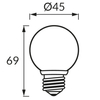 Żarówka dekoracyjna ULKE 4636 E27 1W 59lm bulb czerwony