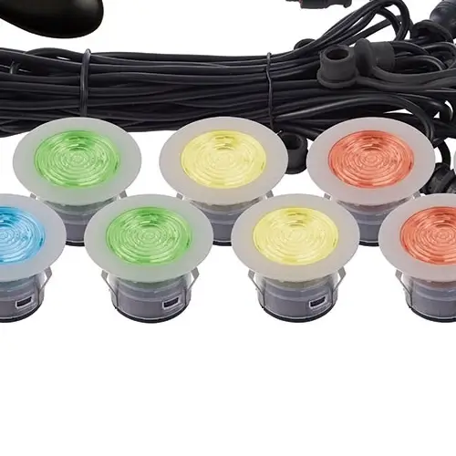 Oczka wpuszczane 10 sztuk IKON 59138 LED 1,5W RGB zewnętrzne IP67 srebrne