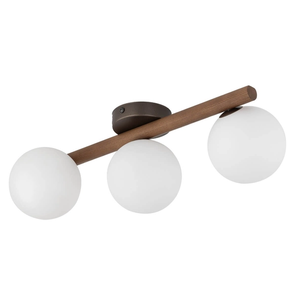 Nasufitowa lampa do jadalni Estera 10269 bubbles drewniana biała