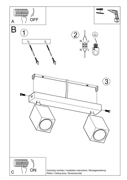 Drewniana lampa sufitowa SL.1036 regulowane tuby do sypialni
