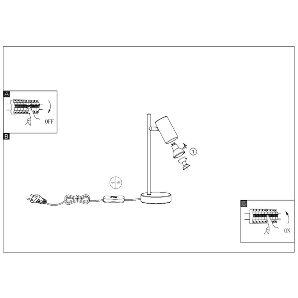Regulowana lampa biurkowa ROBBY 57910TW stojąca LAMPA do gabinetu biała