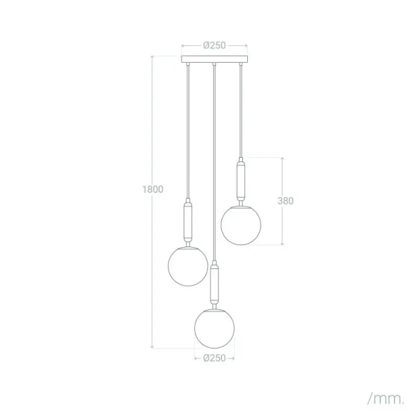 Kulista wisząca lampa Palazzo ABR-LWPAL-3XE27 szklana kule balls białe złote