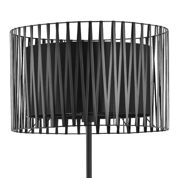 Stojąca lampa geometryczny klosz Harmony 2899 TK Lighting z tkaniny czarna