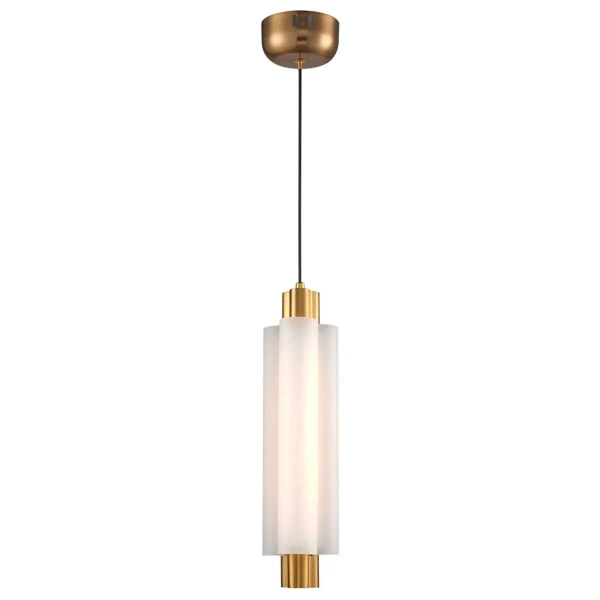 Szklana lampa wisząca tuba OSMO ST-15038P-1 LED 9W 3000K nad stół mosiądz